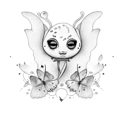 the song "i'm only me when im with you", butterflies, young, free, happy tattoo design idea