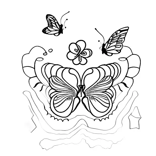 the song "i'm only me when im with you", butterflies, young, free, happy tattoo design idea