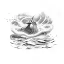 keep shipwreck but add a sense of hope, light in darkness, a butterfly, a starry sky tattoo design idea