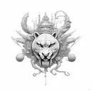 escorpião horizontal tattoo design idea