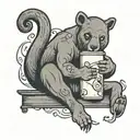 beawer drinking milk carton tattoo design idea