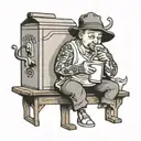 beawer drinking milk carton tattoo design idea