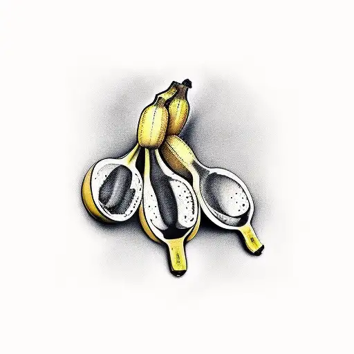  banana tattoo design idea