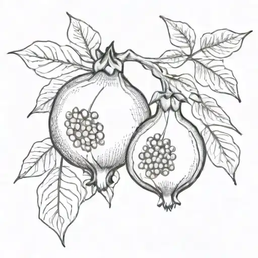 pomegranate that looks like a vulva shaped wilderness tattoo design idea