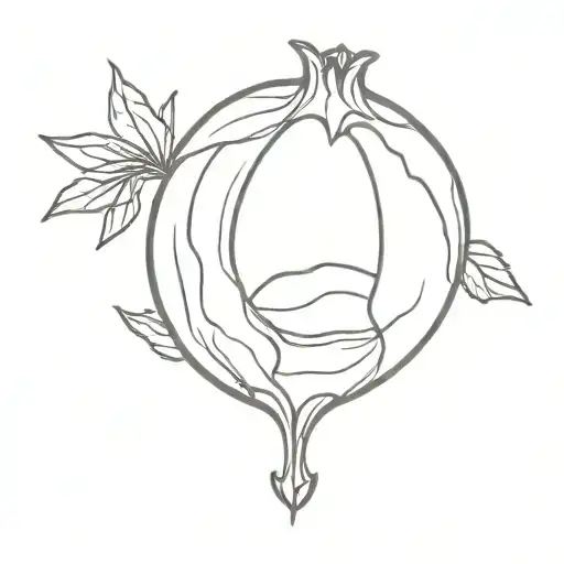 pomegranate that looks like a vulva shaped wilderness tattoo design idea
