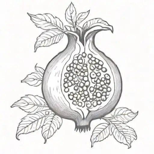 pomegranate that looks like a vulva tattoo design idea