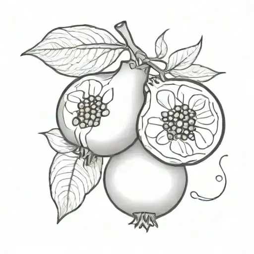 pomegranate that looks like a vulva tattoo design idea
