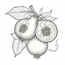 pomegranate that looks like a vulva tattoo design idea