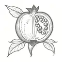 pomegranate that looks like a vulva tattoo design idea