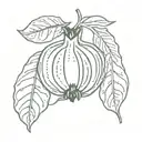 pomegranate that looks like a vulva tattoo design idea