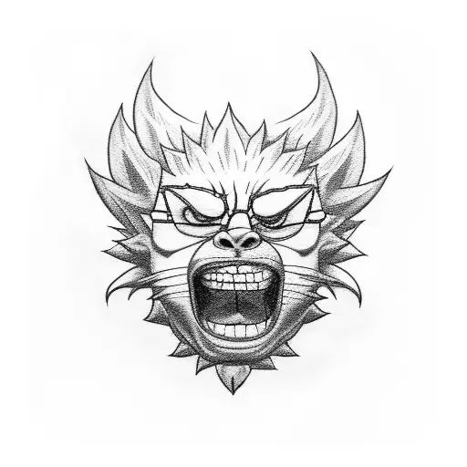 Smiling Doflamingo holding a pupet tattoo design idea