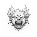 Smiling Doflamingo holding a pupet tattoo design idea