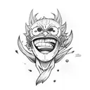 Smiling Doflamingo holding a pupet tattoo design idea