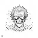 Smiling Doflamingo holding a pupet tattoo design idea
