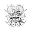 Smiling Doflamingo holding a pupet tattoo design idea