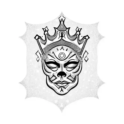cresent moon with kings crown tattoo design idea