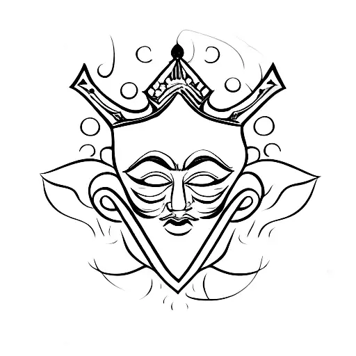 cresent moon with kings crown tattoo design idea