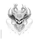 dnd inspired tattoo of a tiefling bard tattoo design idea