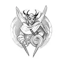 dnd inspired tattoo of a tiefling bard tattoo design idea