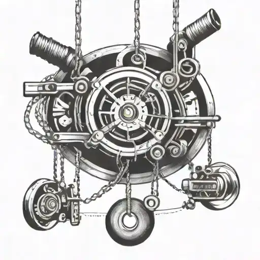 physics, pulley tattoo design idea