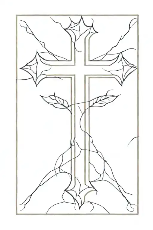 very simple basic wood cross tattoo design idea