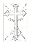 very simple basic wood cross tattoo design idea