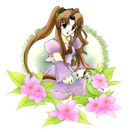 Aerith Gainsborough with flower tattoo design idea