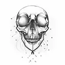 Skull with heart  tattoo design idea