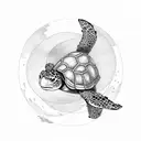 disney and turtle and ocean  tattoo design idea