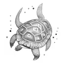 disney and turtle and ocean  tattoo design idea