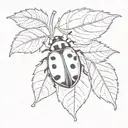 ladybug and Fig leaf tattoo design idea
