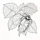 ladybug and Fig leaf tattoo design idea