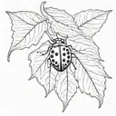 ladybug and Fig leaf tattoo design idea