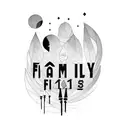 family silhouette tattoo design idea