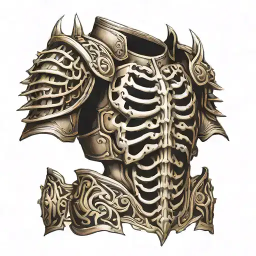 vertebrae tattoo shoulder armor tattoo design idea