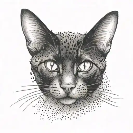 bombay cat tattoo design idea
