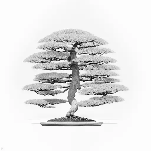 bonsai tree tattoo design idea