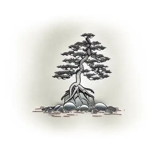 bonsai tree tattoo design idea