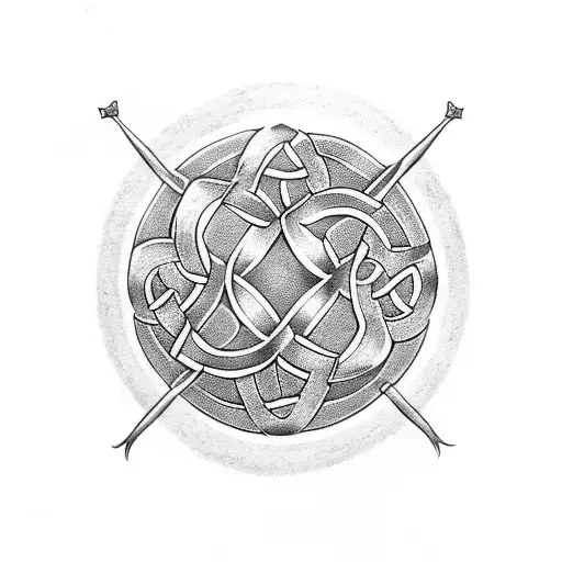 celtic symbols on shoulder arm and pectoral tattoo design idea
