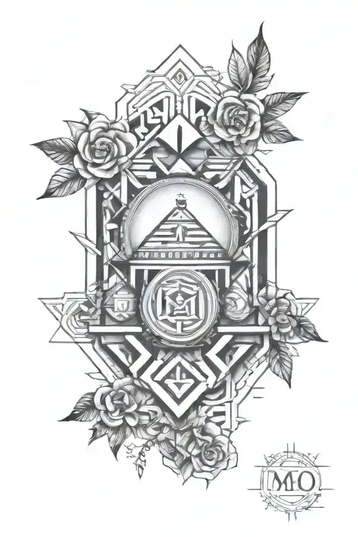 geometric metrical ancient Roman style tattoo tattoo design idea