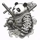 samurai panda bear back tattoo tattoo design idea