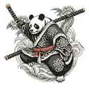 samurai panda bear back tattoo tattoo design idea