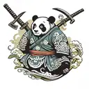 samurai panda bear back tattoo tattoo design idea