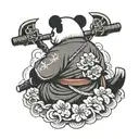 samurai panda bear back tattoo tattoo design idea