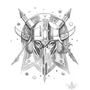 a templar with a sword tattoo design idea