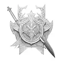 a templar with a sword tattoo design idea