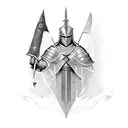 a knight templar with a sword tattoo design idea