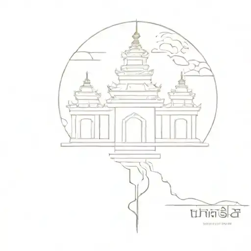 Tibetan Temple tattoo design idea