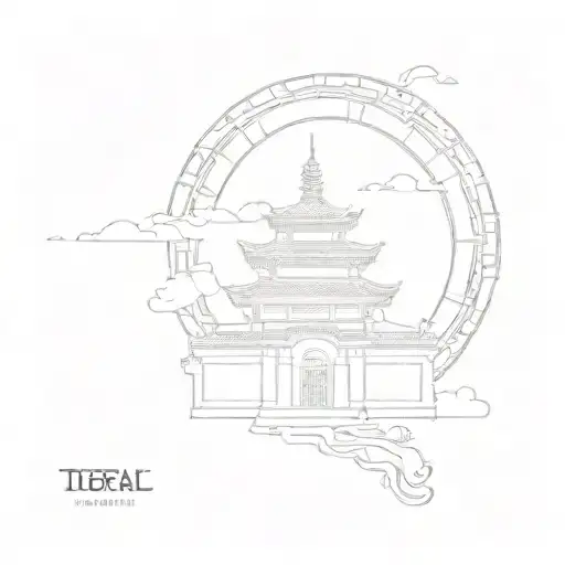 Tibetan Temple tattoo design idea