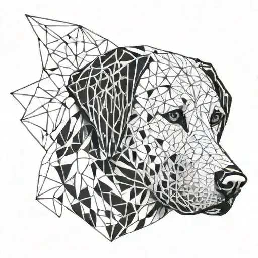 white labrador face tattoo design idea